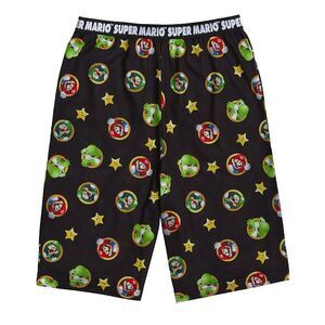 Super Mario Boys  Pajama Shorts Allover Print Size 4 Black Multi NWT